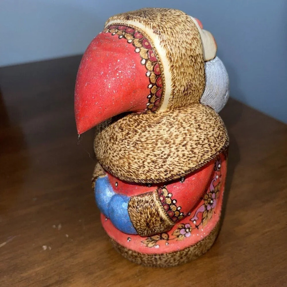 G DeBrekht Santa Christmas Hand Carved Hand Painted Russian Folk Art Signed 1999 - Picture 9 of 13